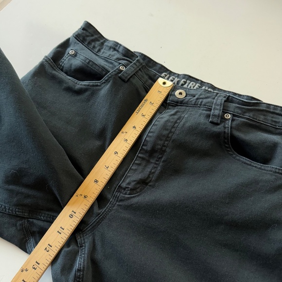 Duluth Trading Flex Fire Hose Black Denim Straight Leg Denim Jeans Mens 36 x 34 - Picture 7 of 10